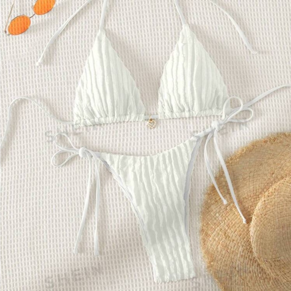 White bikini with charm